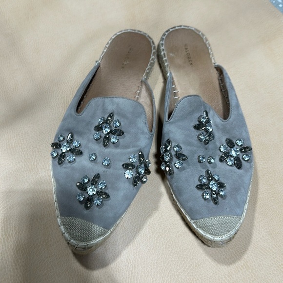 Halogen Espadrille Suede Crystal Embellished Mule - Picture 3 of 6